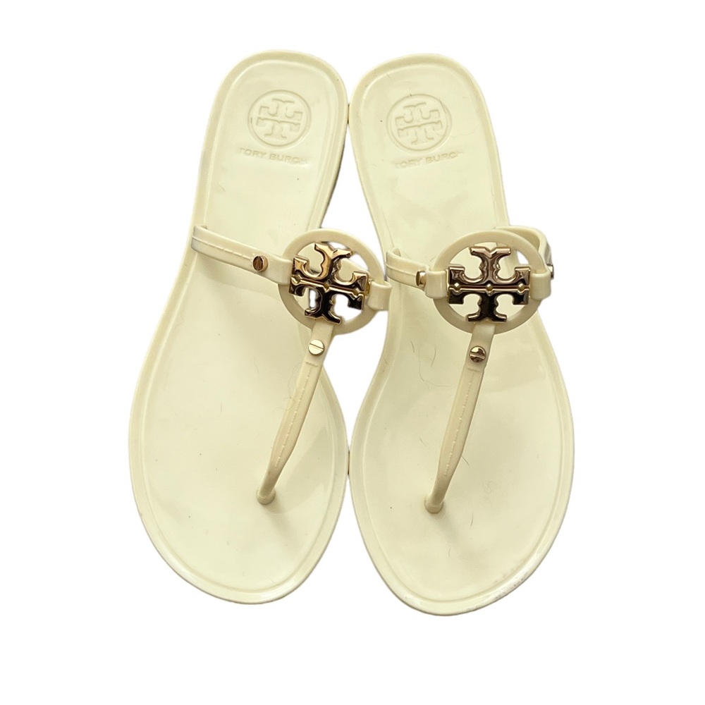 tory burch mini miller jelly thong sandal ivory